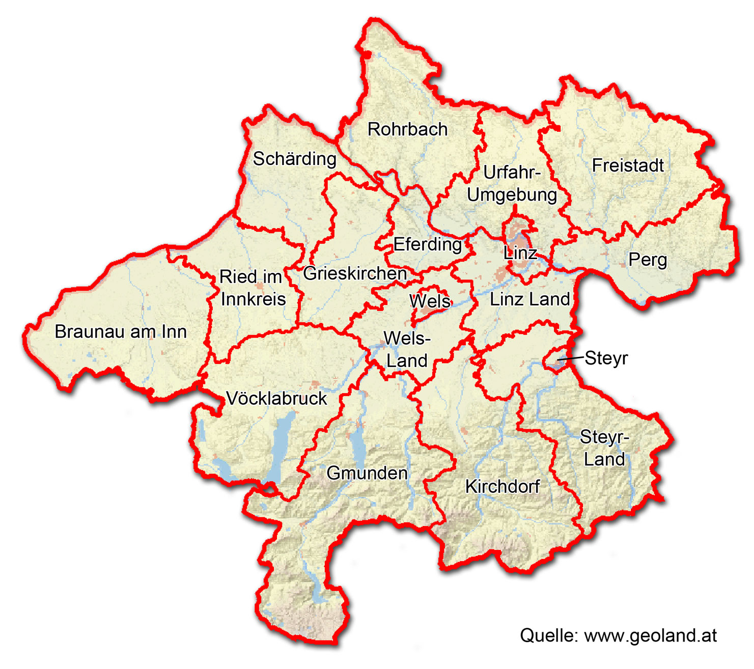 Karte Oberösterreich